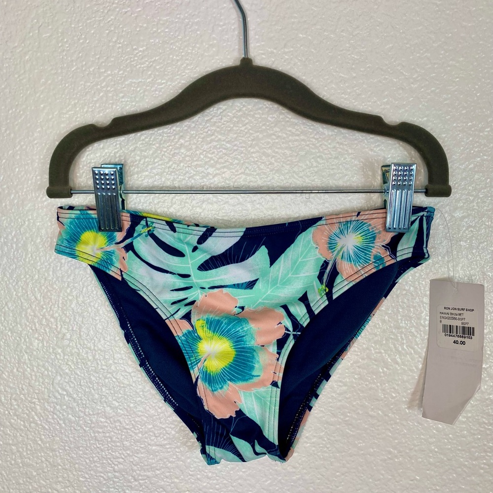 Roxy Girl's Swim Bottom 8 Hawaii Story Athletic Tropics Themed Bikini Printed